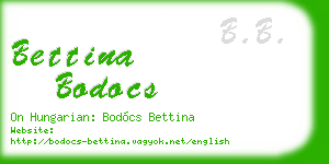 bettina bodocs business card